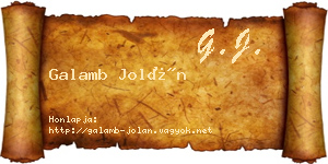 Galamb Jolán névjegykártya